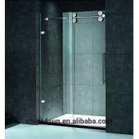 3 panel sliding sliding shower door with curved glass