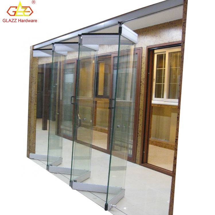 Frameless Sliding Doors Tempered Glass Transparent Folding Door Office Partition Wall Panel