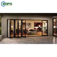 Australia Standard Bulletproof Powder Coated Aluminum folding glass Soundproof Veranda Bifold Door